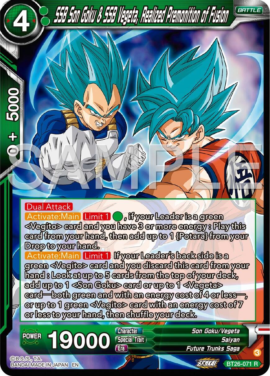 SSB Son Goku & SSB Vegeta, Realized Premonition of Fusion (BT26-071) [Ultimate Advent] | Rock City Comics