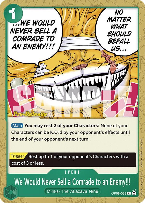 We Would Never Sell a Comrade to an Enemy!!! [Two Legends Pre-Release Cards] | Rock City Comics