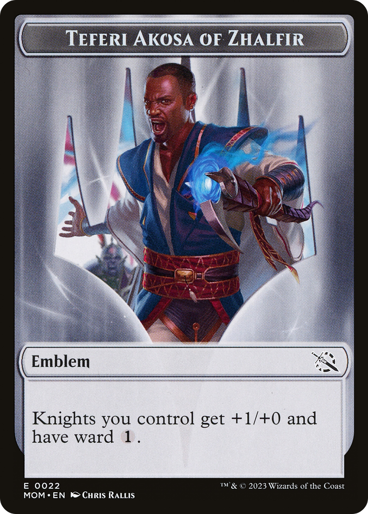 Treasure (20) // Teferi Akosa of Zhalfir Emblem Double-Sided Token [March of the Machine Tokens] | Rock City Comics