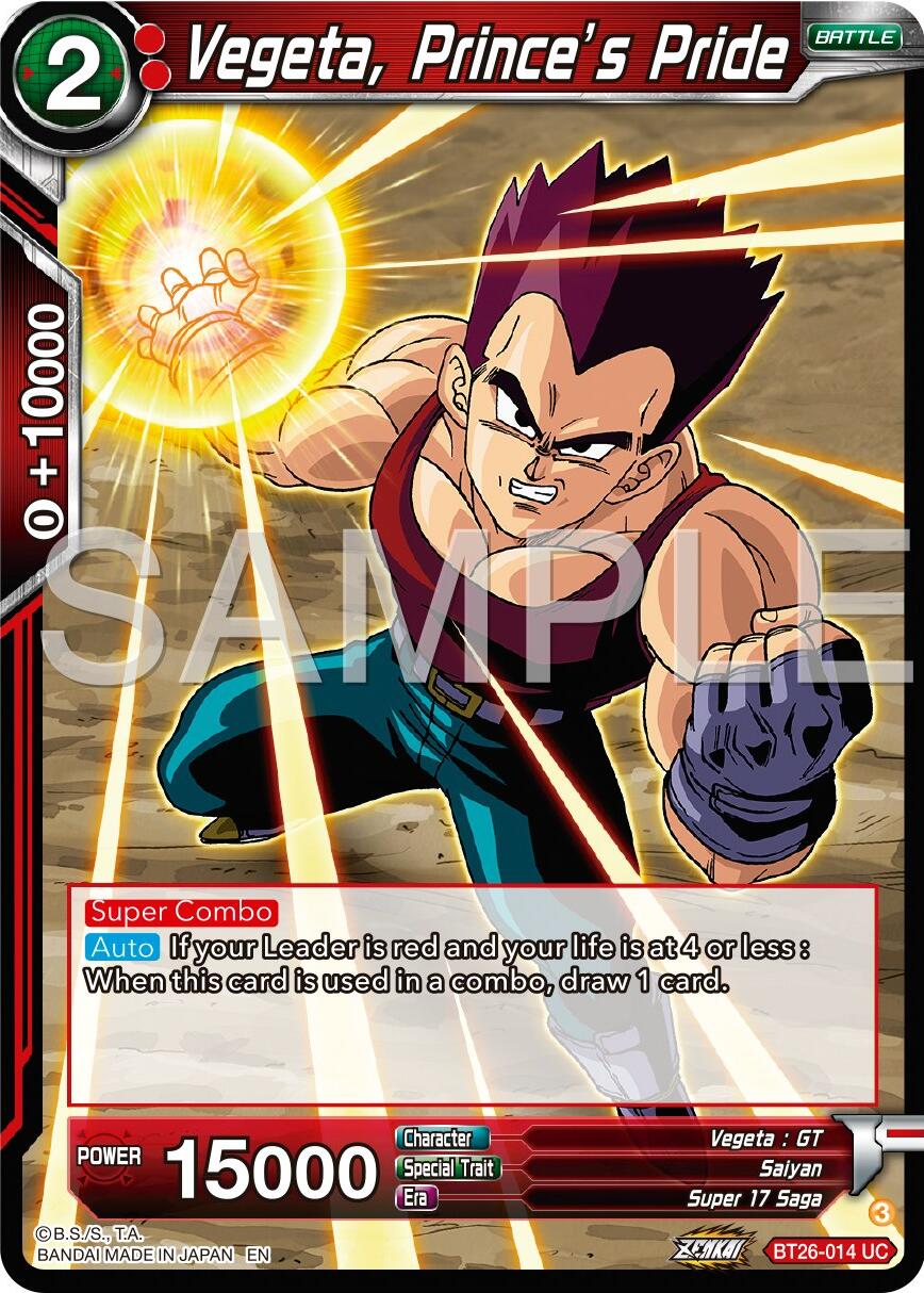 Vegeta, Prince's Pride (BT26-014) [Ultimate Advent] | Rock City Comics