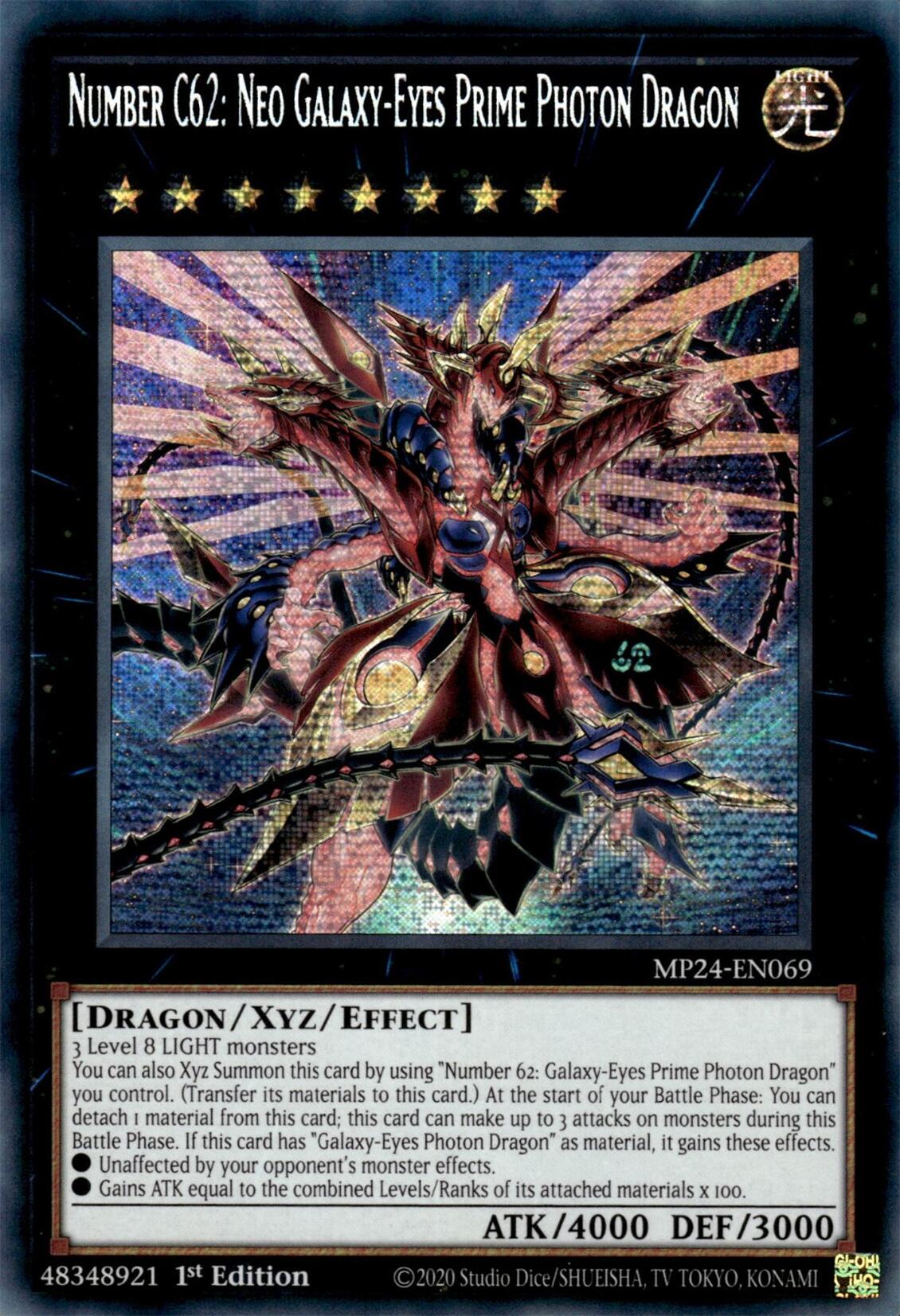 Number C62: Neo Galaxy-Eyes Prime Photon Dragon [MP24-EN069] Prismatic Secret Rare | Rock City Comics