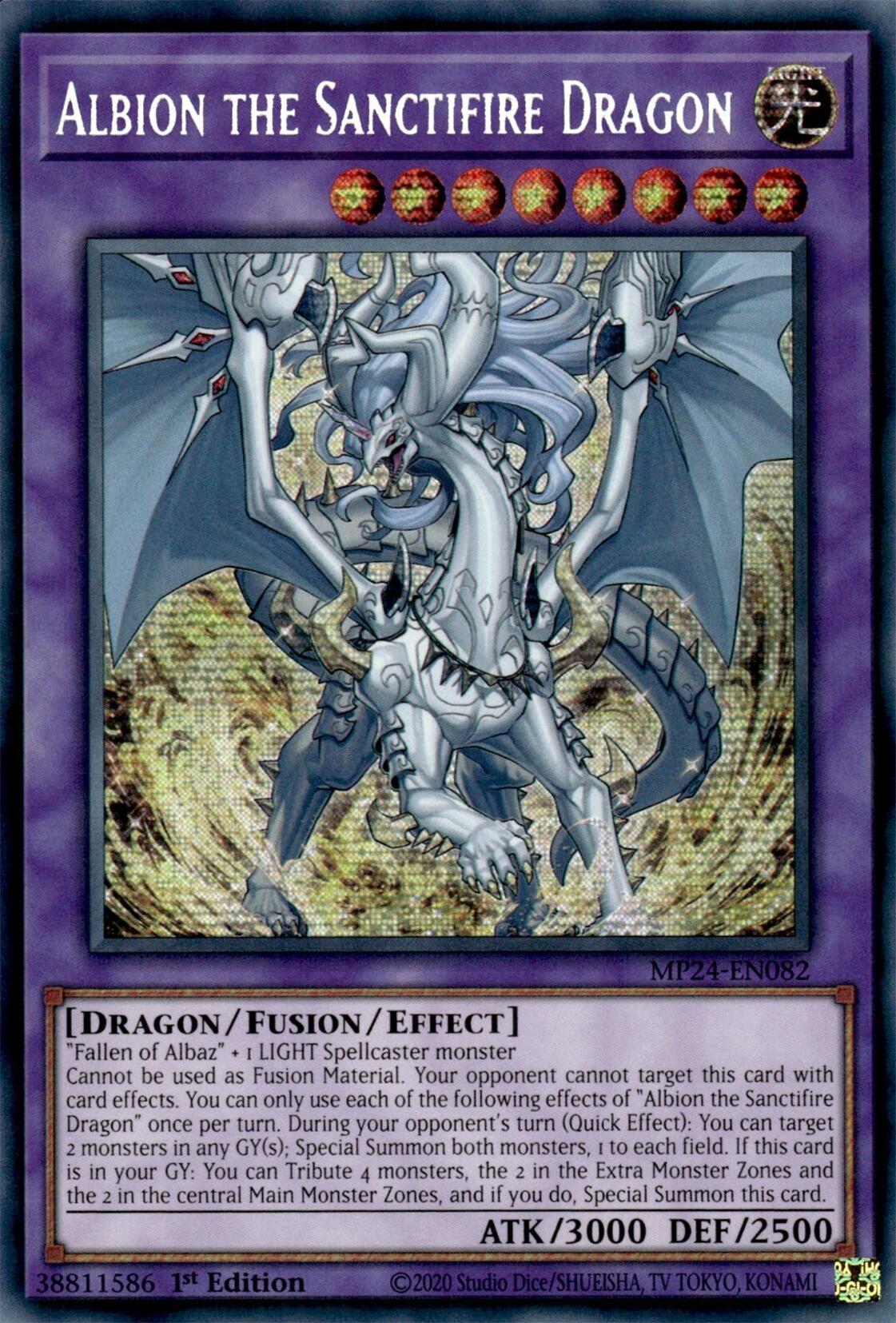 Albion the Sanctifire Dragon [MP24-EN082] Prismatic Secret Rare | Rock City Comics