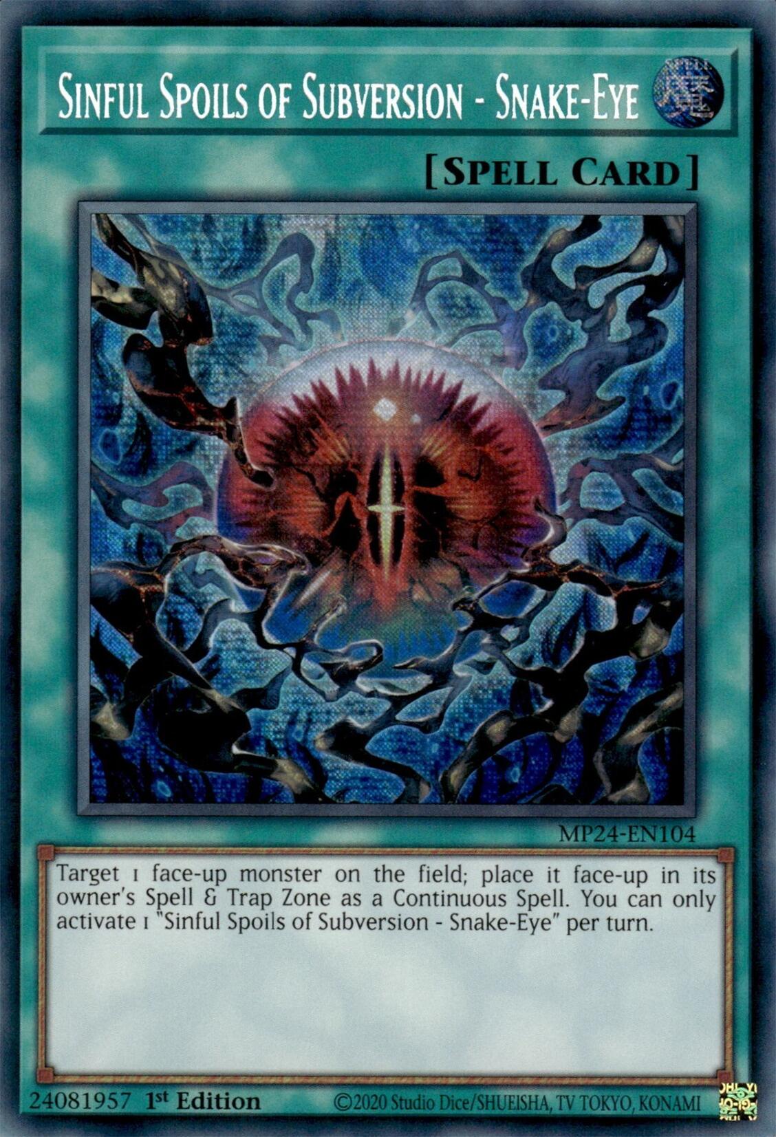 Sinful Spoils of Subversion - Snake-Eye [MP24-EN104] Prismatic Secret Rare | Rock City Comics