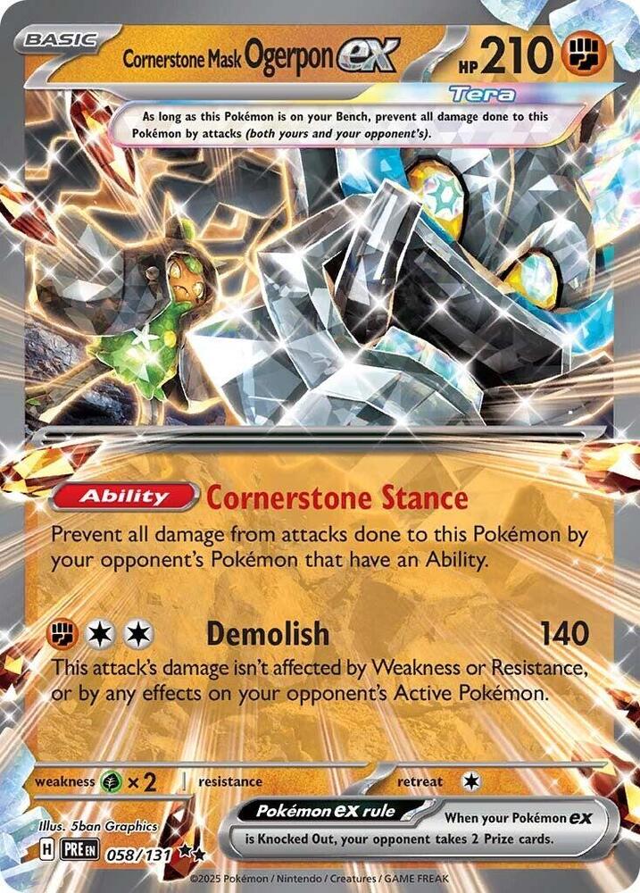 Cornerstone Mask Ogerpon ex (058/131) [Scarlet & Violet: Prismatic Evolutions] | Rock City Comics