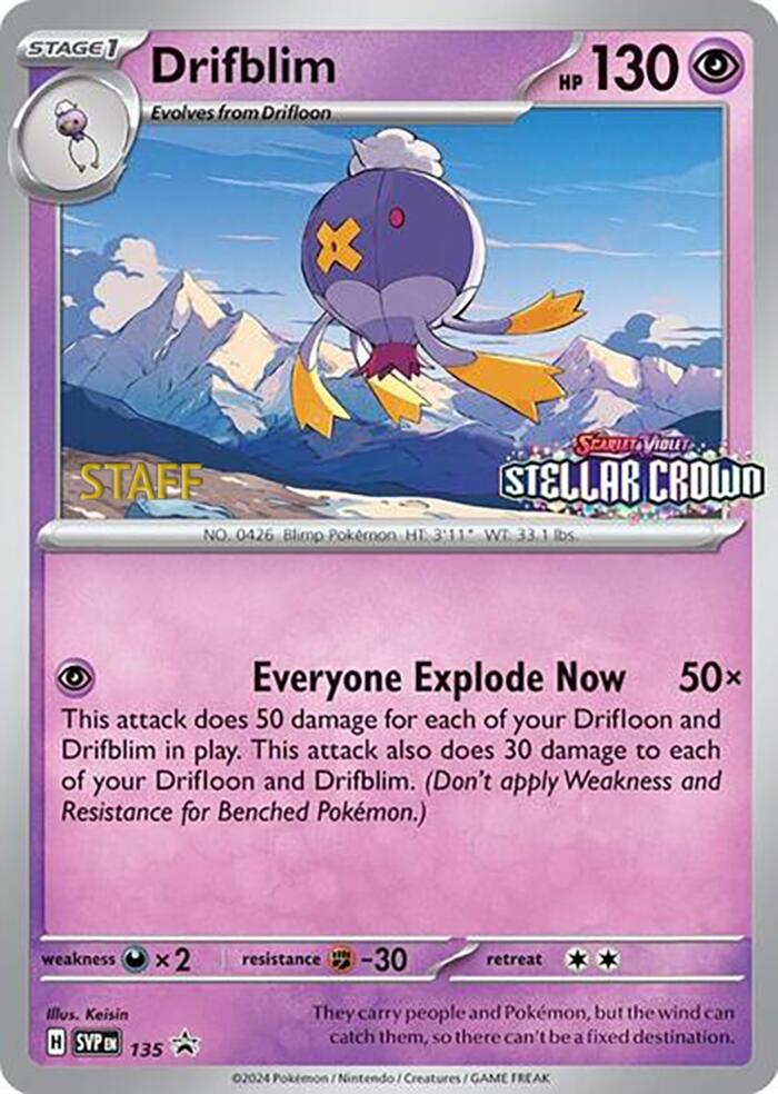 Drifblim (135) (Staff Promo) [Scarlet & Violet: Black Star Promos] | Rock City Comics