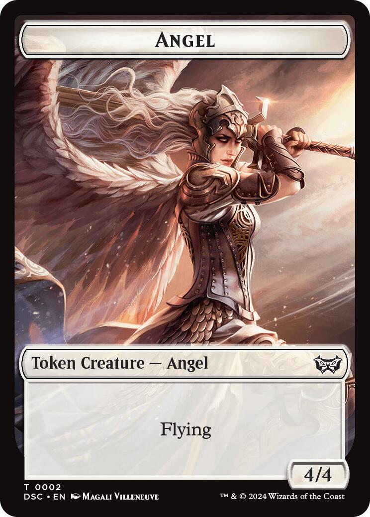 Angel // Glimmer Double-Sided Token [Duskmourn: House of Horror Commander Tokens] | Rock City Comics