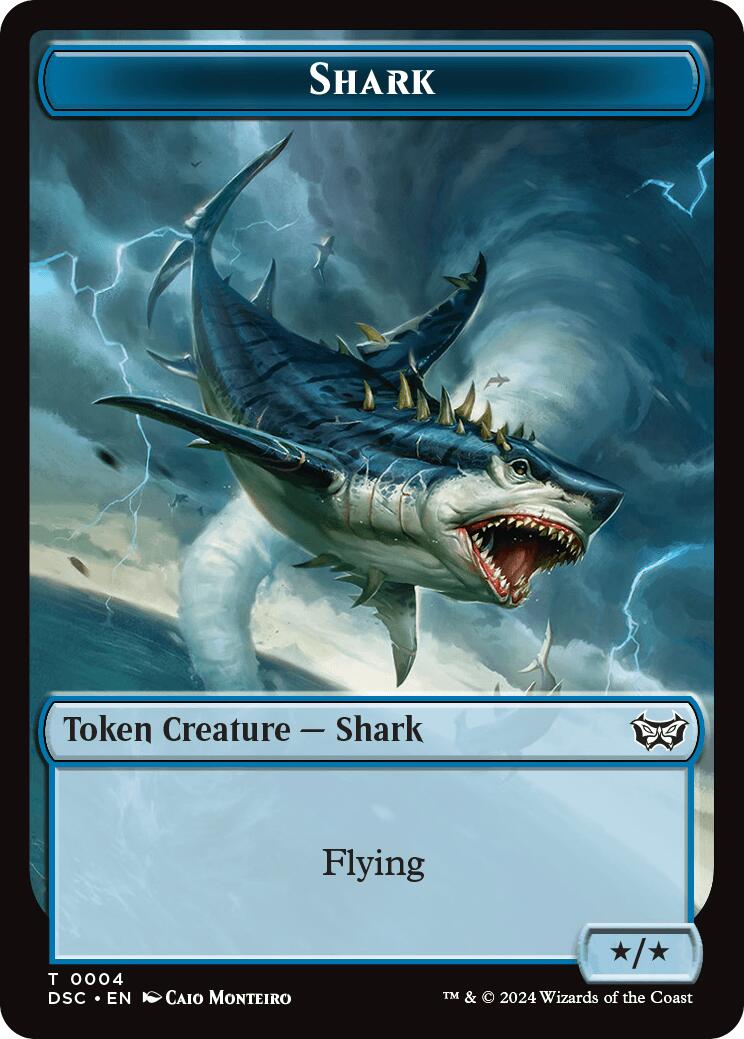 Shark // Copy Double-Sided Token [Duskmourn: House of Horror Commander Tokens] | Rock City Comics