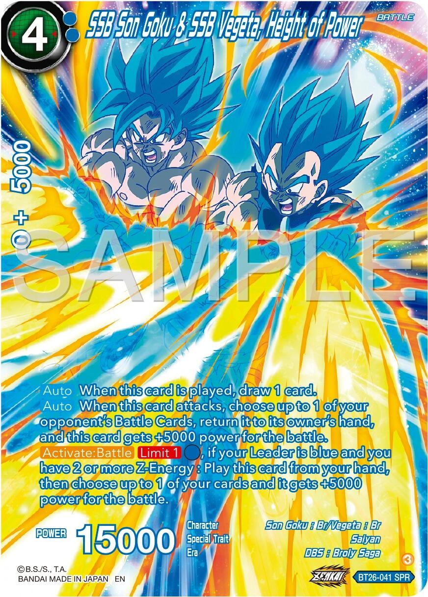 SSB Son Goku & SSB Vegeta, Height of Power (SPR) (BT26-041) [Ultimate Advent] | Rock City Comics