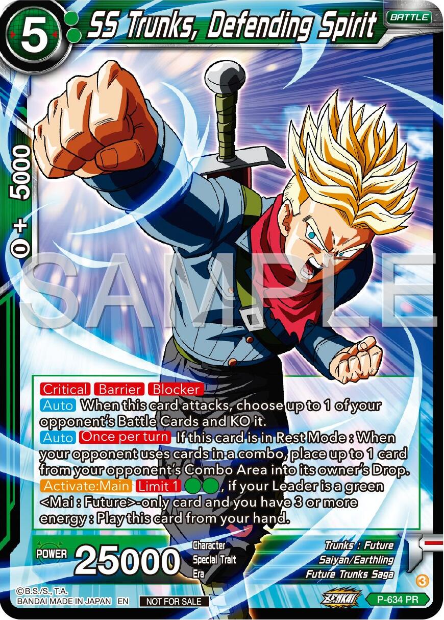 SS Trunks, Defending Spirit (Zenkai Series Tournament Pack Vol.9) (P-634) [Promotion Cards] | Rock City Comics