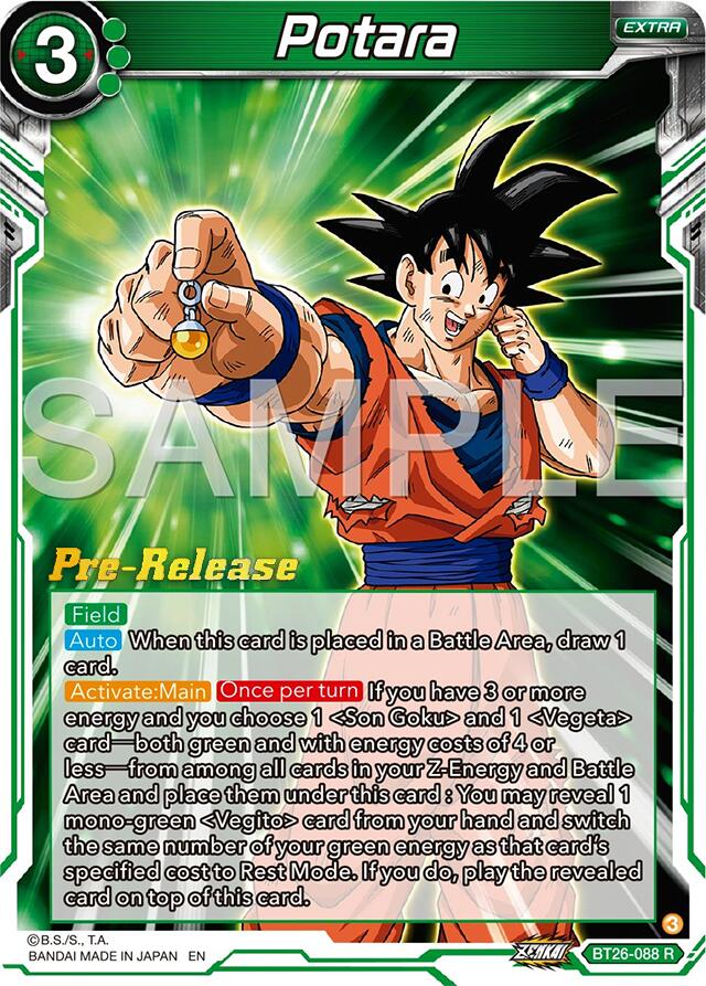 Potara (BT26-088) [Ultimate Advent Prerelease Promos] | Rock City Comics