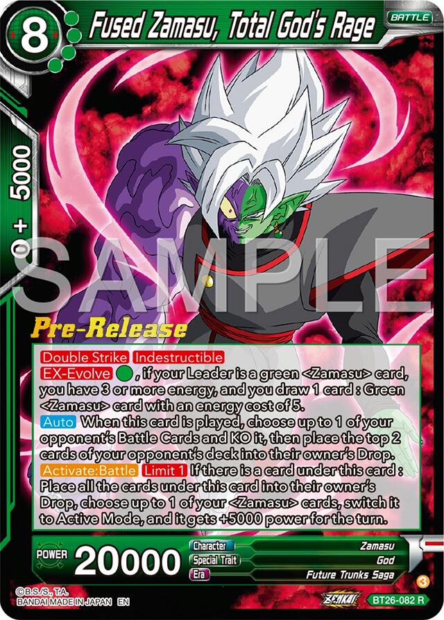 Fused Zamasu, Total God's Rage (BT26-082) [Ultimate Advent Prerelease Promos] | Rock City Comics