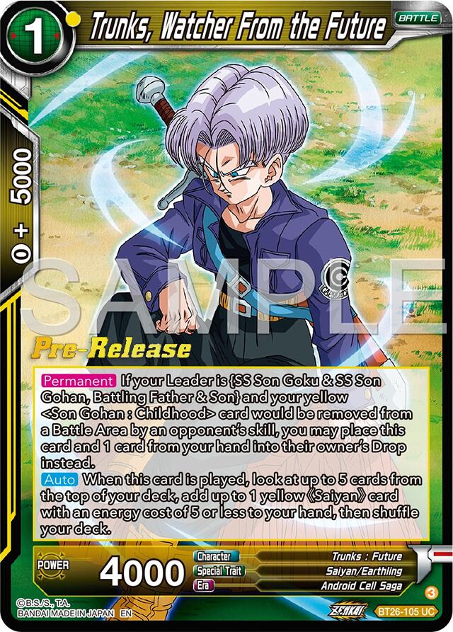 Trunks, Watcher From the Future (BT26-105) [Ultimate Advent Prerelease Promos] | Rock City Comics