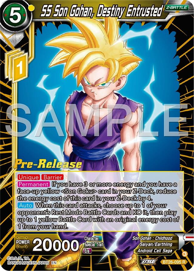 SS Son Gohan, Destiny Entrusted (BT26-095) [Ultimate Advent Prerelease Promos] | Rock City Comics