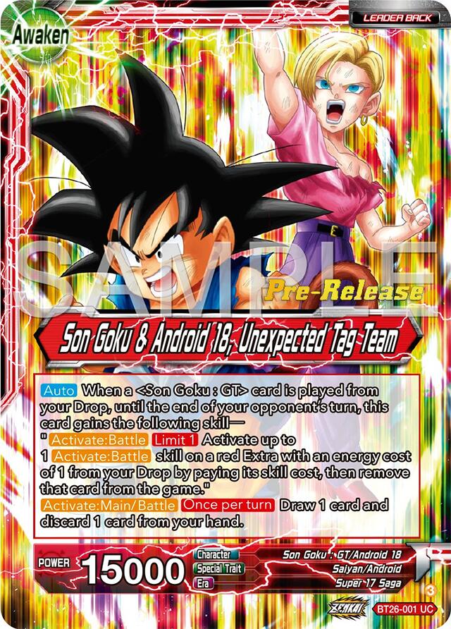 Son Goku // Son Goku & Android 18, Unexpected Tag Team (BT26-001) [Ultimate Advent Prerelease Promos] | Rock City Comics