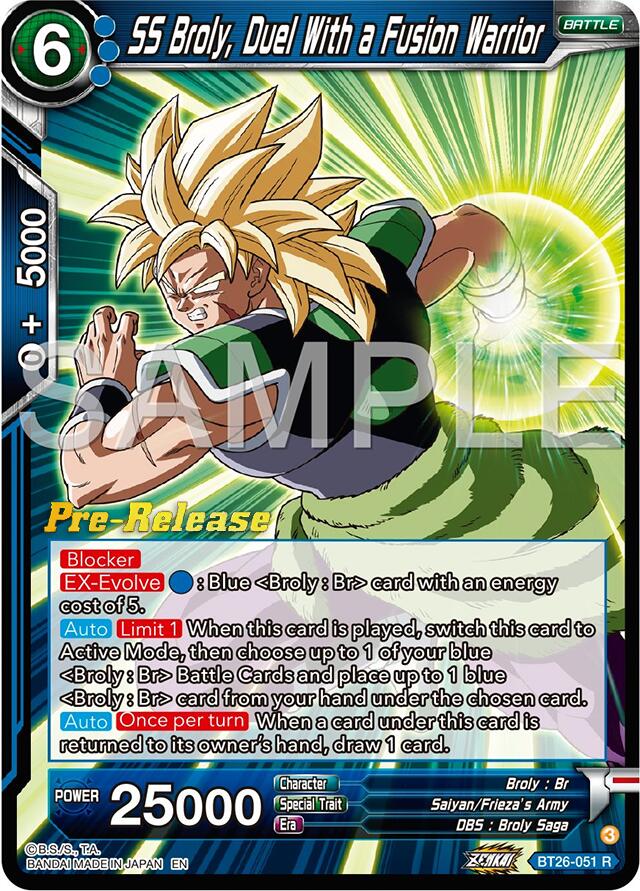 SS Broly, Duel With a Fusion Warrior (BT26-051) [Ultimate Advent Prerelease Promos] | Rock City Comics