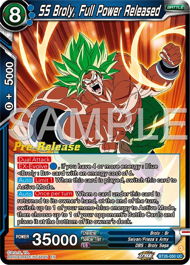 SS Broly, Full Power Released (BT26-050) [Ultimate Advent Prerelease Promos] | Rock City Comics