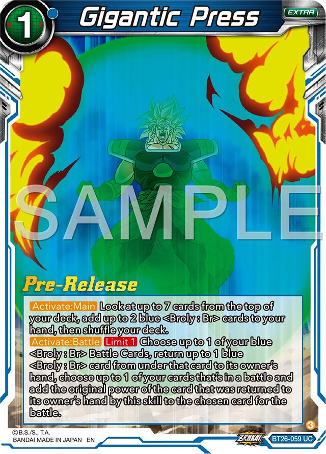 Gigantic Press (BT26-059) [Ultimate Advent Prerelease Promos] | Rock City Comics