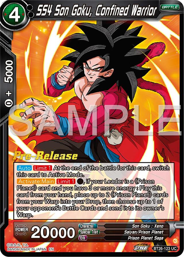 SS4 Son Goku, Confined Warrior (BT26-123) [Ultimate Advent Prerelease Promos] | Rock City Comics