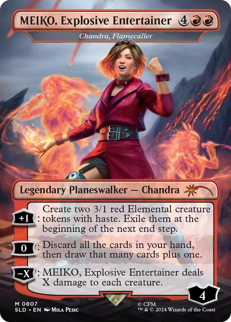 MEIKO, Explosive Entertainer - Chandra, Flamecaller (Rainbow Foil) [Secret Lair Drop Series] | Rock City Comics