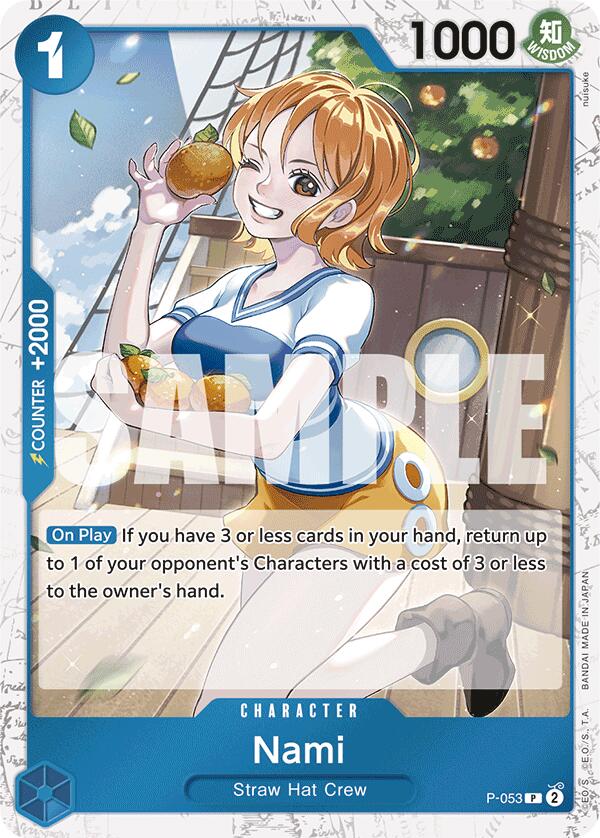 Nami (P-053) (Jolly Roger Foil) [Premium Booster -The Best-] | Rock City Comics