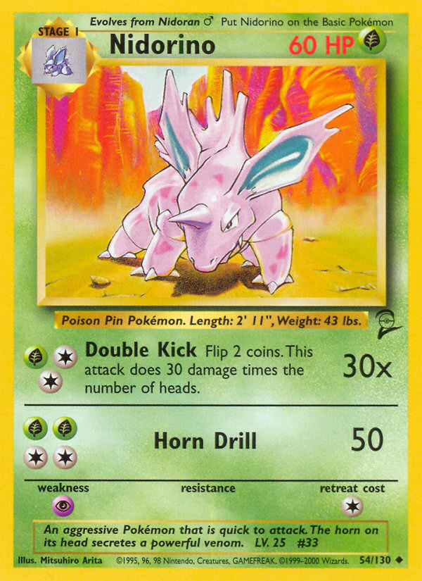 Nidorino (54/130) [Base Set 2] | Rock City Comics