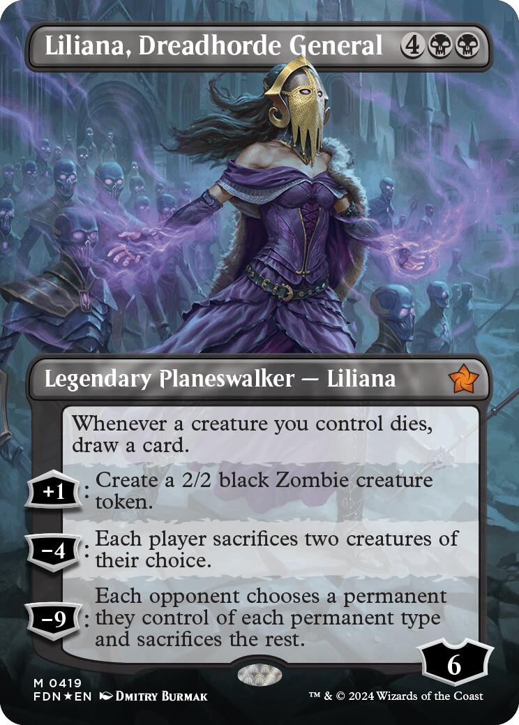 Liliana, Dreadhorde General (Borderless) (Mana Foil) [Foundations] | Rock City Comics