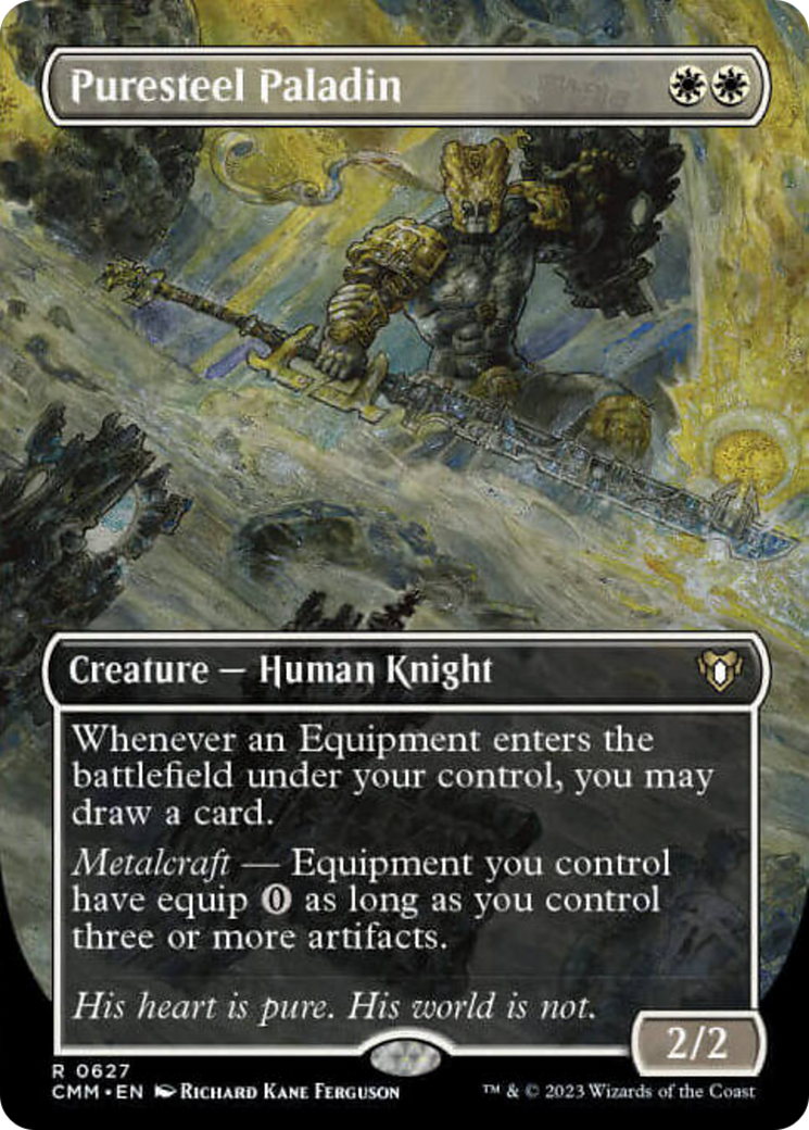 Puresteel Paladin (Borderless Alternate Art) [Commander Masters] | Rock City Comics