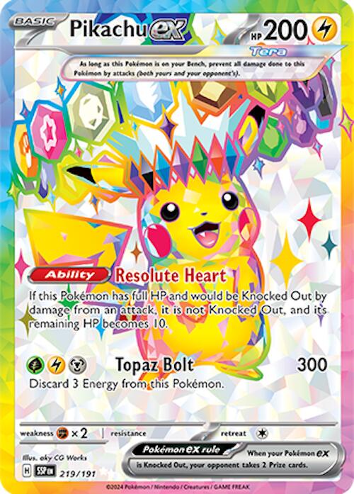 Pikachu ex (219/191) [Scarlet & Violet: Surging Sparks] | Rock City Comics