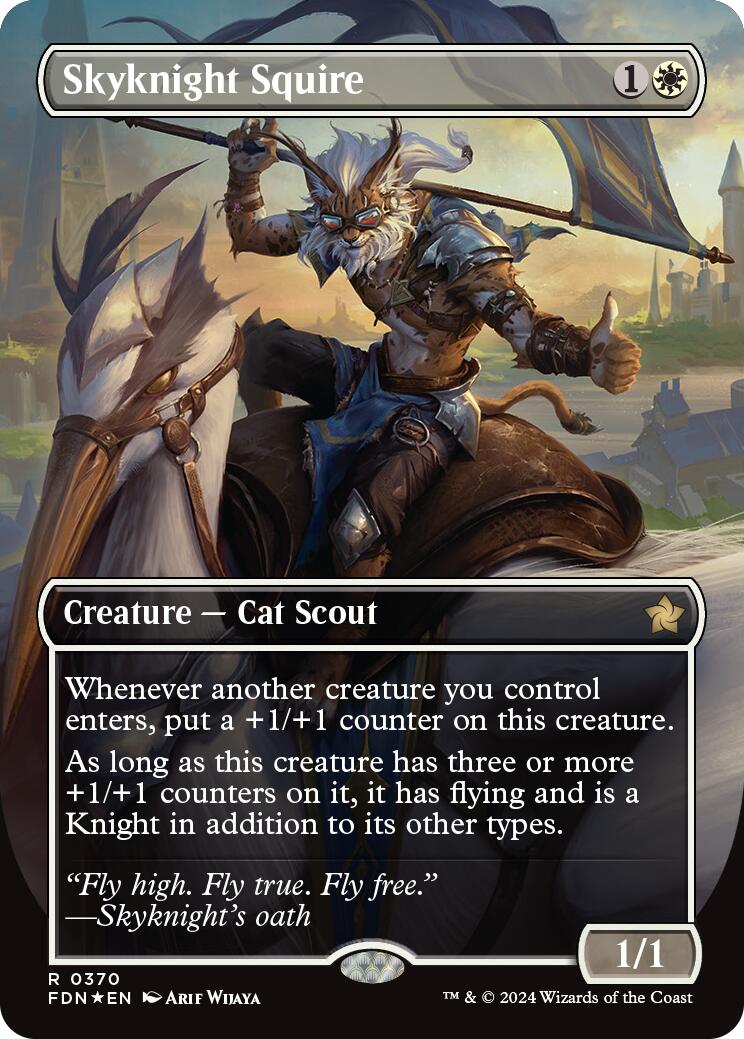 Skyknight Squire (Borderless) (Mana Foil) [Foundations] | Rock City Comics