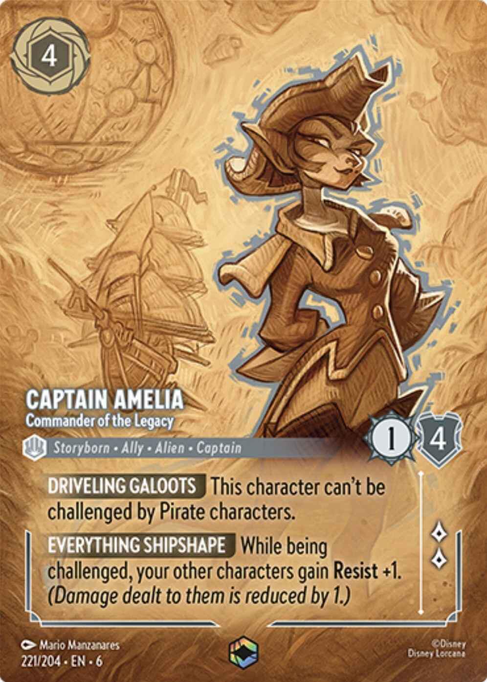 Captain Amelia - Commander of the Legacy (Enchanted) (221/204) [Azurite Sea] | Rock City Comics