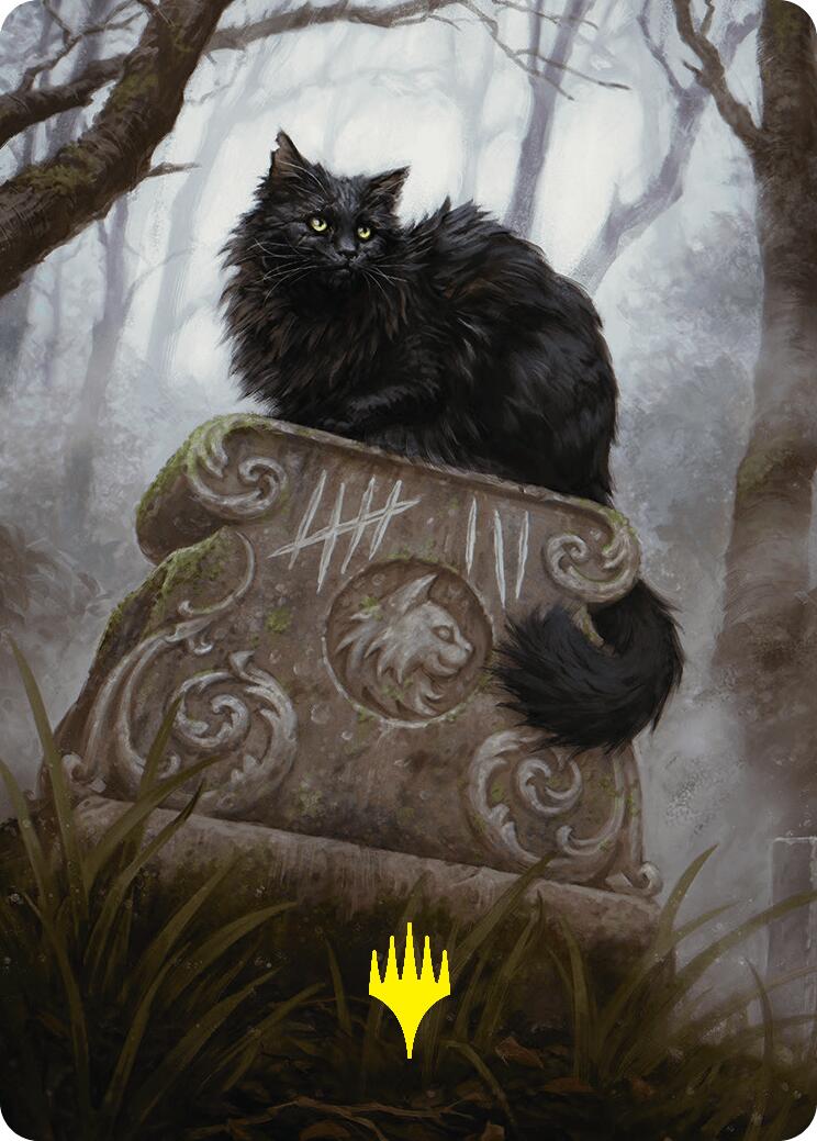 Nine-Lives Familiar 2 Art Card (36/54) (Gold-Stamped Planeswalker Symbol) [Foundations Art Series] | Rock City Comics