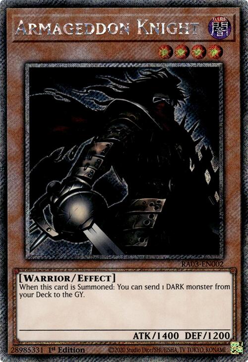 Armageddon Knight (Platinum Secret Rare) [RA03-EN002] Platinum Secret Rare | Rock City Comics