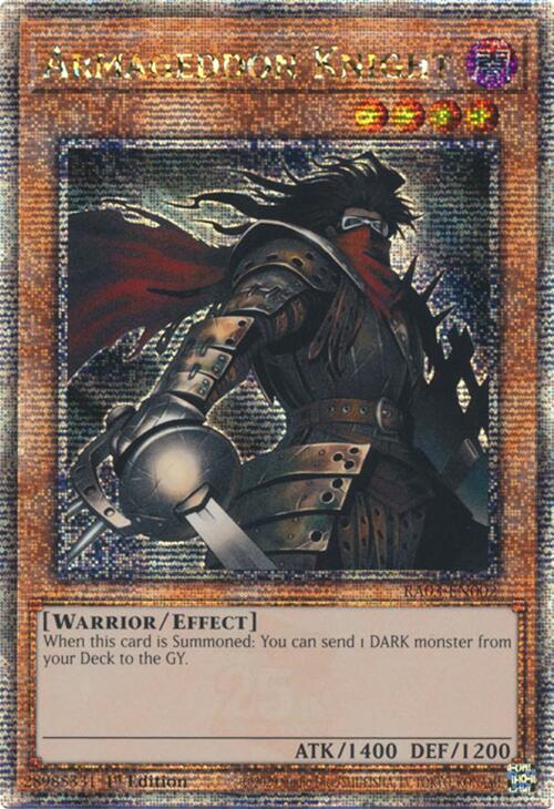 Armageddon Knight (Quarter Century Secret Rare) [RA03-EN002] Quarter Century Secret Rare | Rock City Comics