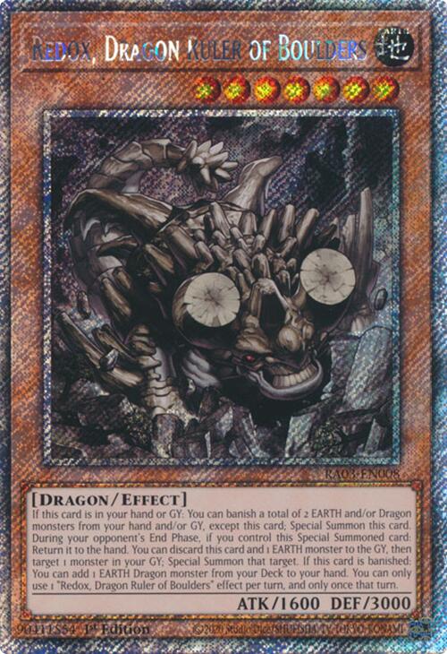 Redox, Dragon Ruler of Boulders (Platinum Secret Rare) [RA03-EN008] Platinum Secret Rare | Rock City Comics