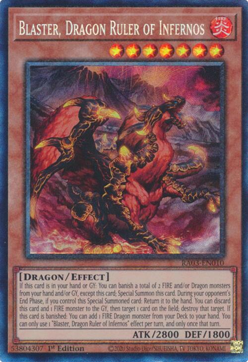 Blaster, Dragon Ruler of Infernos (CR) [RA03-EN010] Prismatic Collector's Rare | Rock City Comics