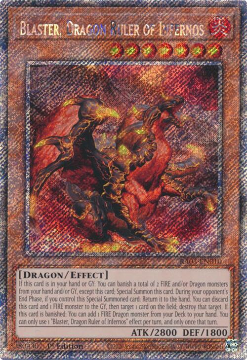 Blaster, Dragon Ruler of Infernos (Platinum Secret Rare) [RA03-EN010] Platinum Secret Rare | Rock City Comics