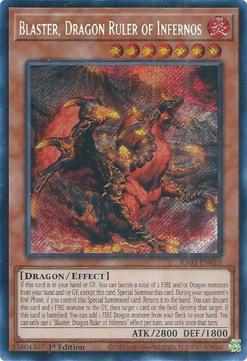 Blaster, Dragon Ruler of Infernos (Secret Rare) [RA03-EN010] Secret Rare | Rock City Comics