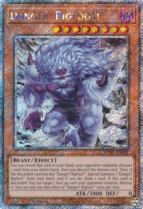 Danger! Bigfoot! (Alternate Art) (Platinum Secret Rare) [RA03-EN019] Platinum Secret Rare | Rock City Comics