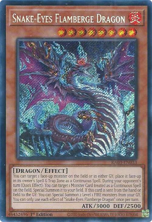 Snake-Eyes Flamberge Dragon (Secret Rare) [RA03-EN033] Secret Rare | Rock City Comics