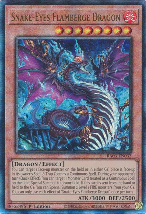 Snake-Eyes Flamberge Dragon (UTR) [RA03-EN033] Prismatic Ultimate Rare | Rock City Comics