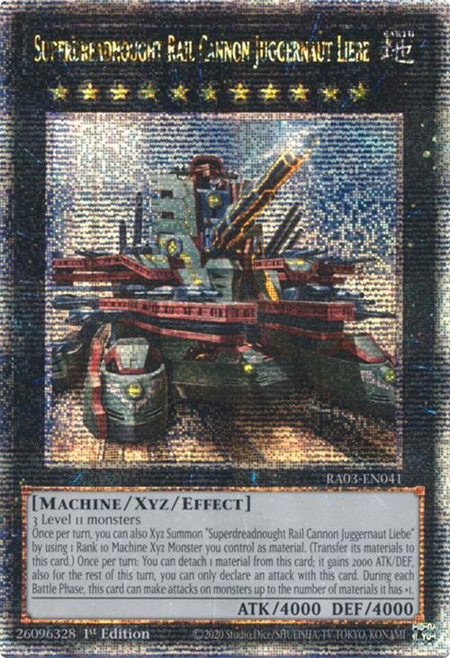 Superdreadnought Rail Cannon Juggernaut Liebe (Alternate Art) (Quarter Century Secret Rare) [RA03-EN041] Quarter Century Secret Rare | Rock City Comics