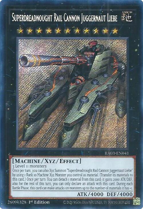 Superdreadnought Rail Cannon Juggernaut Liebe (Secret Rare) [RA03-EN041] Secret Rare | Rock City Comics