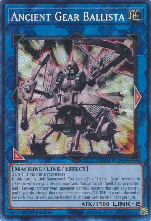 Ancient Gear Ballista (CR) [RA03-EN046] Prismatic Collector's Rare | Rock City Comics