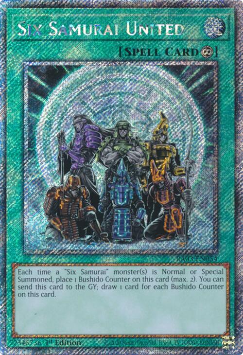 Six Samurai United (Platinum Secret Rare) [RA03-EN054] Platinum Secret Rare | Rock City Comics