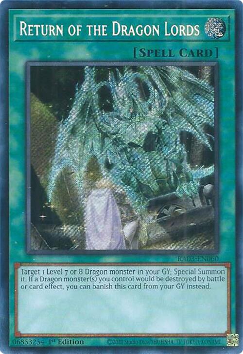 Return of the Dragon Lords (Secret Rare) [RA03-EN060] Secret Rare | Rock City Comics