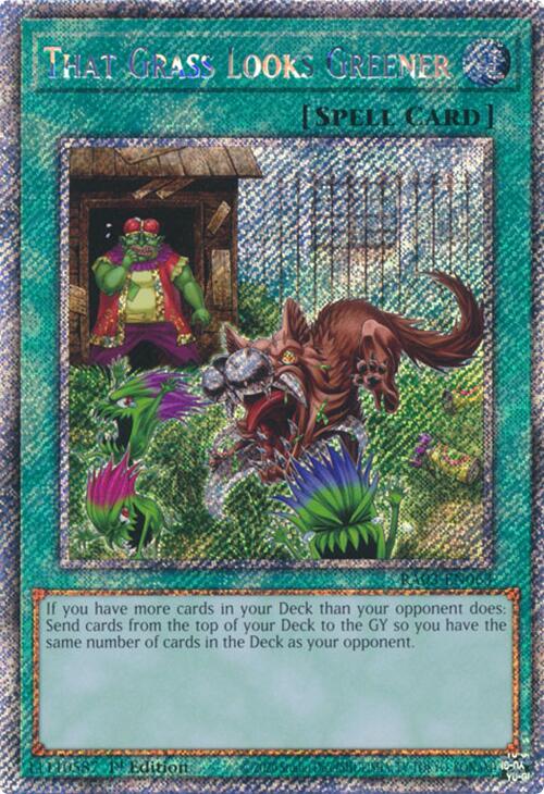 That Grass Looks Greener (Platinum Secret Rare) [RA03-EN063] Platinum Secret Rare | Rock City Comics