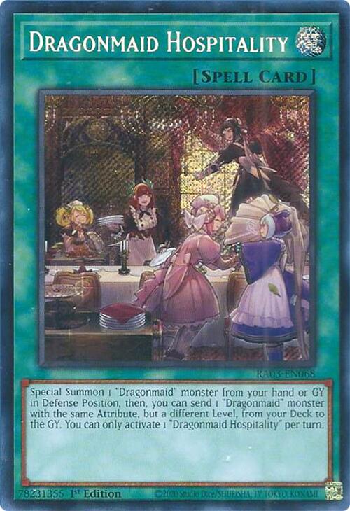 Dragonmaid Hospitality (Secret Rare) [RA03-EN068] Secret Rare | Rock City Comics