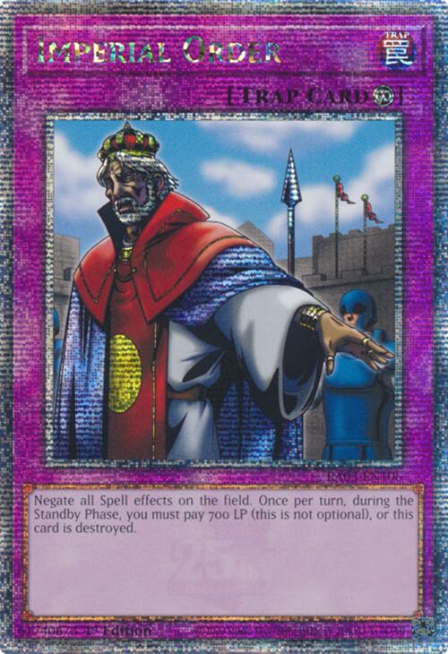 Imperial Order (Quarter Century Secret Rare) [RA03-EN106] Quarter Century Secret Rare | Rock City Comics