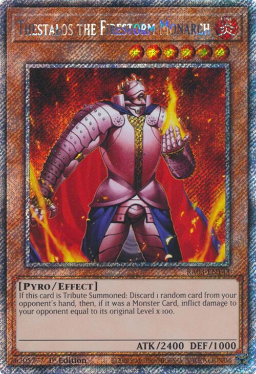 Thestalos the Firestorm Monarch (Platinum Secret Rare) [RA03-EN143] Platinum Secret Rare | Rock City Comics