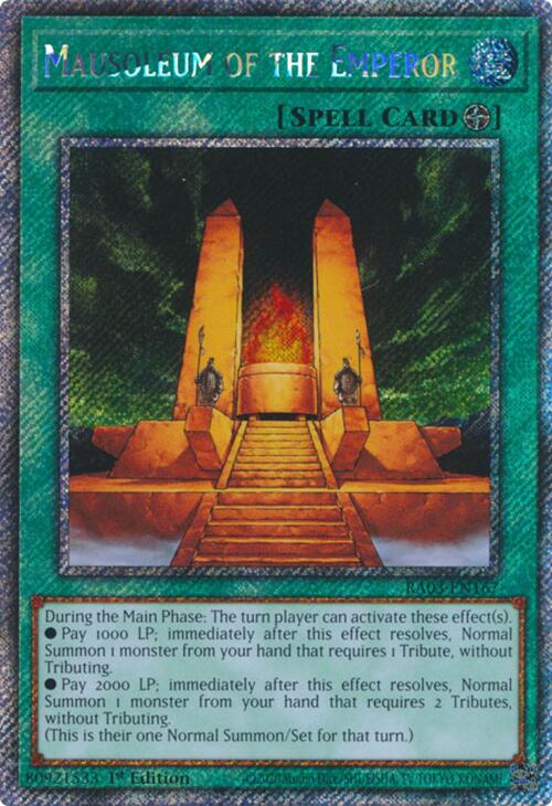 Mausoleum of the Emperor (Platinum Secret Rare) [RA03-EN167] Platinum Secret Rare | Rock City Comics